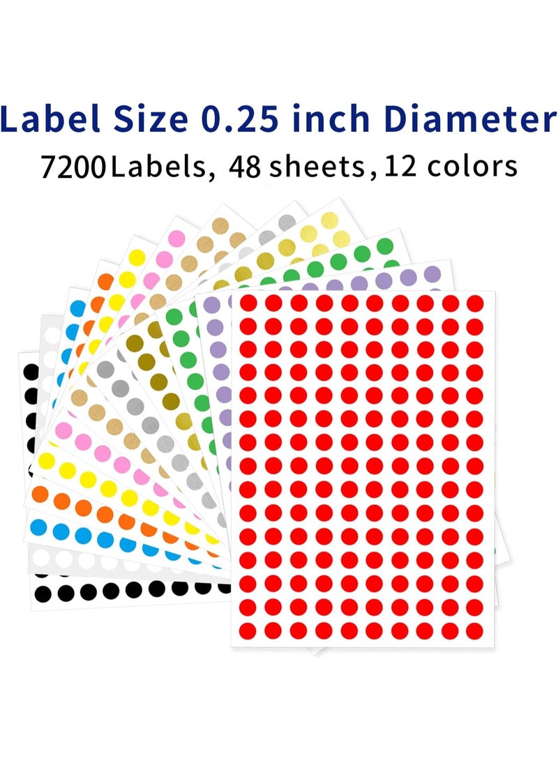 12 ملصقات نقطة ملونة ، ملصقات ملونة ، ملصقات دائرية ذات لون صلب ، تستخدم للتلوين والوسم وتنظيم - Image 3